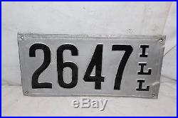 Rare Vintage 1910 Illinois Embossed Metal Car License Plate Gas Oil Sign
