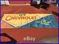 Rare Vintage 1957 Chevrolet Dealership Canvas Banner On Display Now