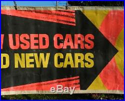 Rare Vintage 1960s OK Chevrolet Chevy NEW USED CARS Advertising Banner COOL