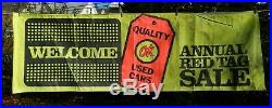 Rare Vintage 1960s OK Chevrolet Chevy RED TAG SALE Advertising Banner COOL