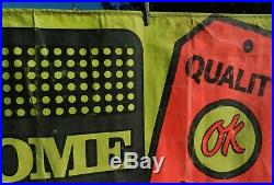 Rare Vintage 1960s OK Chevrolet Chevy RED TAG SALE Advertising Banner COOL