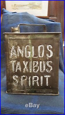 Rare Vintage 2 Gal Anglo American Oil Petrol Can Shed Garage Advertising Prop