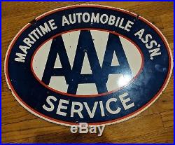 Rare Vintage Aaa Maritime Marine Automobile Service Porcelain Sign
