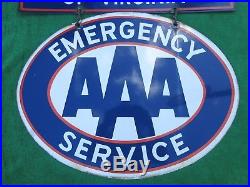 Rare Vintage Automobile Club of Virginia AAA Emergency Service Porcelain Sign