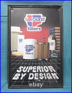Rare Vintage CAR QUEST FILTERS Automobile Metal Sign 23 x 15 Man Cave Garage