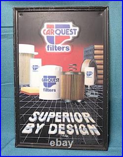 Rare Vintage CAR QUEST FILTERS Automobile Metal Sign 23 x 15 Man Cave Garage