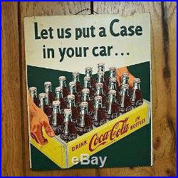 Rare Vintage Drink Coca Cola Sign Advertising Let Us Put A Case In Your Car
