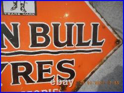 Rare, Vintage Enamel Advertising Sign, John Bull Tyres, Automobilia Original