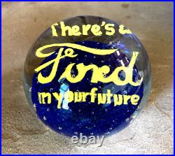 Rare Vintage Ford Dealership Advertising Glass Paperweight Crystal Ball