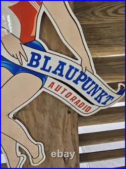 Rare Vintage German Blaupunkt Auto Radio Dealership Porcelain Sign 24 X 13