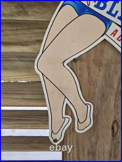 Rare Vintage German Blaupunkt Auto Radio Dealership Porcelain Sign 24 X 13