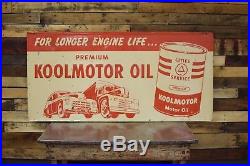 Rare Vintage Koolmotor Cities Service Oil 40's Advertising Sign Early Truck Car