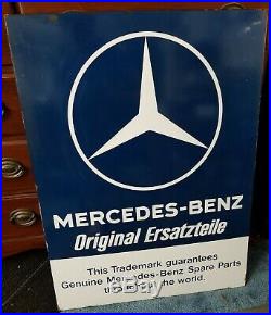 Rare Vintage Mercedes Benz Original Ersatzteile Large Porcelain Dealership Sign