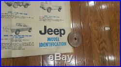 Rare Vintage Original AMC Willys Jeep Dealer Model Identification Poster nos