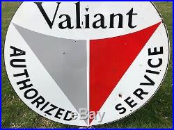 Rare Vintage Plymouth VALIANT Authorized Service DS Porcelain Automobile Sign