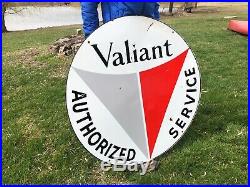Rare Vintage Plymouth VALIANT Authorized Service DS Porcelain Automobile Sign