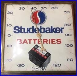 Rare Vintage Studebaker Batteries Thermometer Pam Clock Co New Rochelle NY 1963