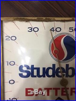 Rare Vintage Studebaker Batteries Thermometer Pam Clock Co New Rochelle NY 1963