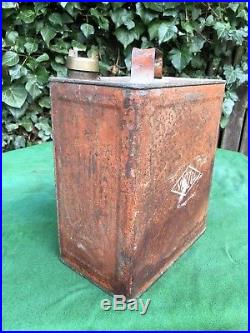 Rare Vintage Vigzol Motor Spirit 2 Two Gallon Petrol Can with Brass Cap