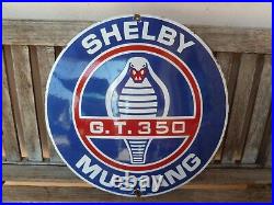 SHELBY porcelain sign advertising vintage 20 Mustang USA racing GT350 Ford