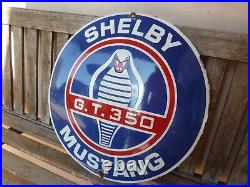 SHELBY porcelain sign advertising vintage 20 Mustang USA racing GT350 Ford