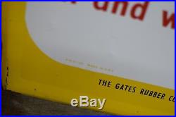 Scarce Vintage Gates Automobile Parts Embossed Auto Sign Tires Car Advertising