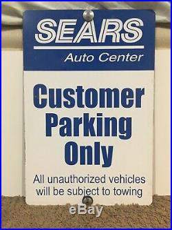 Sears Auto Center Customer Parking Collectible VINTAGE Sign! RARE