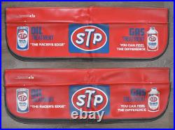 Set of 2 Vtg STP Auto Mechanic Fender Covers Oil Filters Advertising