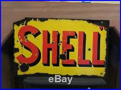 Shell Enamal Vintage Sign 1920/1930. Double sided