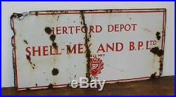Shell Mex & BP enamel sign advertising garage metal vintage motor petrol antique