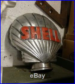 Shell Petrol Pump Globe Aluminium Shell Globe Oil Petrol Vintage Garage VAC