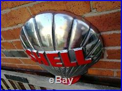 Shell Petrol Pump Globe Aluminium Shell half Globe Oil Petrol Vintage Garage oil