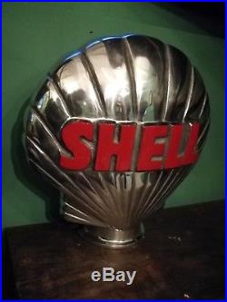 Shell Petrol Pump Globe Aluminium Shell half Globe Oil Petrol Vintage Garage oil