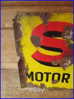 Shell motor spirit sign. Vintage sign. Enamel sign. Esso. BP. Castrol