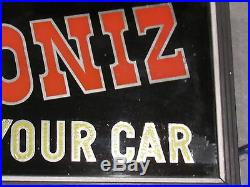 Simoniz Antique Vintage Lighted Sign Very Rare Car Cleaning Products Works Glass