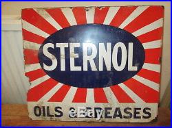 Sternol oil and greases enamel sign. Vintage sign. Garage sign. Petrol. Oil