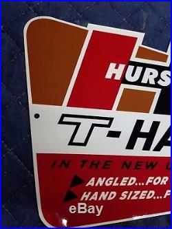 T Handle Hurst Floor Shifters Thick Metal Sign Vintage Porcelain like MUSCLE CAR