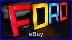 True Vintage F O R D 1950s FORD Dealer LARGE Four Foot tall sign