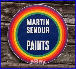 Ultra RARE Vintage MARTIN SENOUR PAINTS 2 Side Car Body Shop Sign RAINBOW