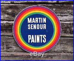 Ultra RARE Vintage MARTIN SENOUR PAINTS 2 Side Car Body Shop Sign RAINBOW