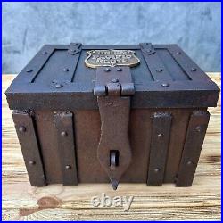 Union Pacific Route Iron Strong Box Chest With Antique Vintage Finish