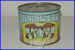 VERY RARE Vintage Antique Tin Can DINING CAR COFFEE 1 lb KW withlid St Louis MO