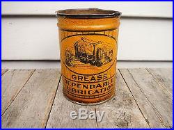 Vintage 1 Lb Kent Grease Can Race Car Graphics Milwaukee Wisconsin Early Oil Can