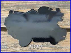 VINTAGE 10x7 ESSO BOY & GIRL Happy Motoring! CAR GASOLINE PORCELAIN GAS SIGN