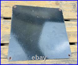 VINTAGE 12x12 SUBARU LOGO SUBIE SALES & SERVICE GAS STATION PORCELAIN OIL SIGN