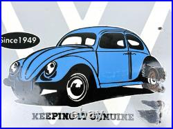VINTAGE 12x12 VW VOLKSWAGEN GERMAN DEALER BEETLE GAS STATION PORCELAIN AD SIGN