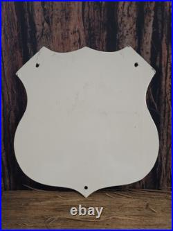 VINTAGE 1967 FORD MOTOR COMPANY MOTHER ROAD PORCELAIN ROUTE 66 SIGN 12x11