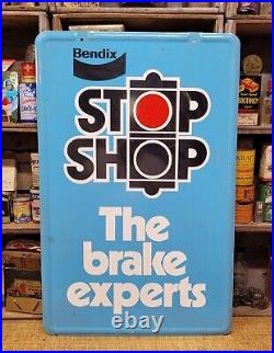 VINTAGE 1970's BENDIX AUTO PARTS STOP SHOP STORE SIGN THE BRAKE EXPERTS