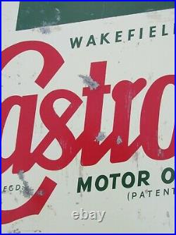 VINTAGE 2ft ROUND VINTAGE CASTROL WAKEFIELD OIL ALLOY SIGN FROM A FORECOURT