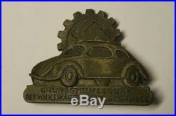 VINTAGE AND RARE ORIGINAL MAYER 1938 KdF WAGEN VW CORNERSTONE PIN